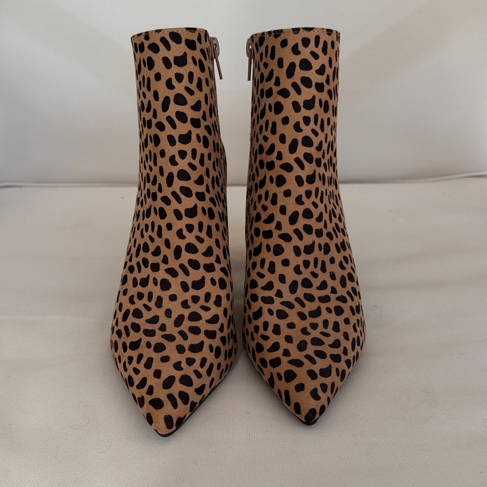 Bamboo Leopard Print Ankle Boots Size 7 - Picture 3 of 7